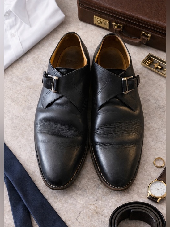 Bally Other - Bally Scribe Monk Strap Dress Shoes Black Leather Men’s 12 Luxury Designer Italy